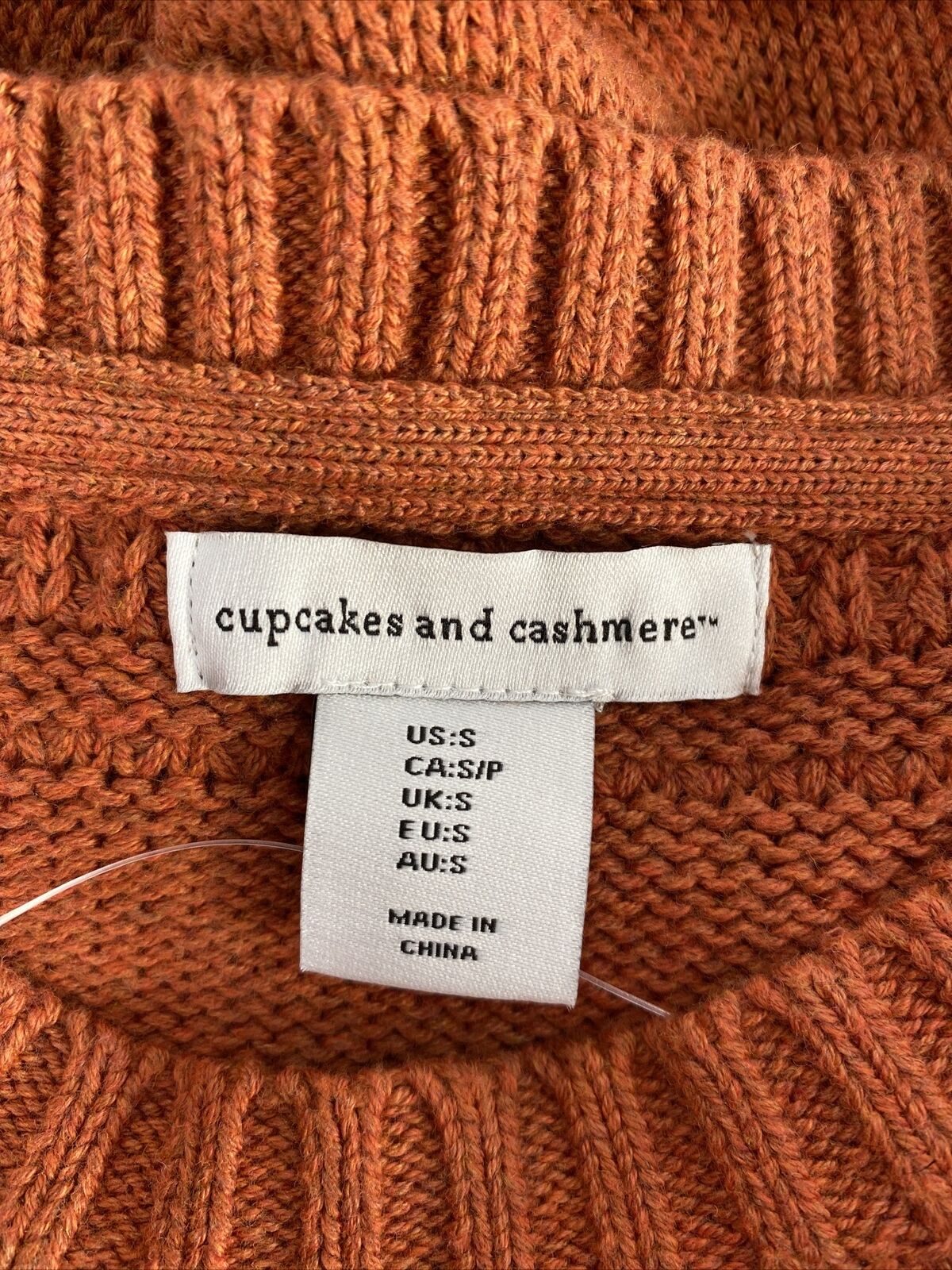 NEW Cupcakes and Cashmere Women's Orange Pullover Sweater - S