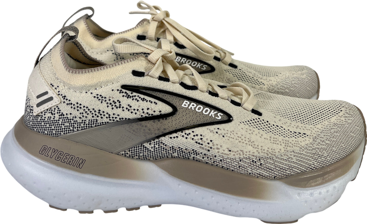 Brooks Women’s Beige Glycerin Stealth Fit Lace Up Running Shoes - 8