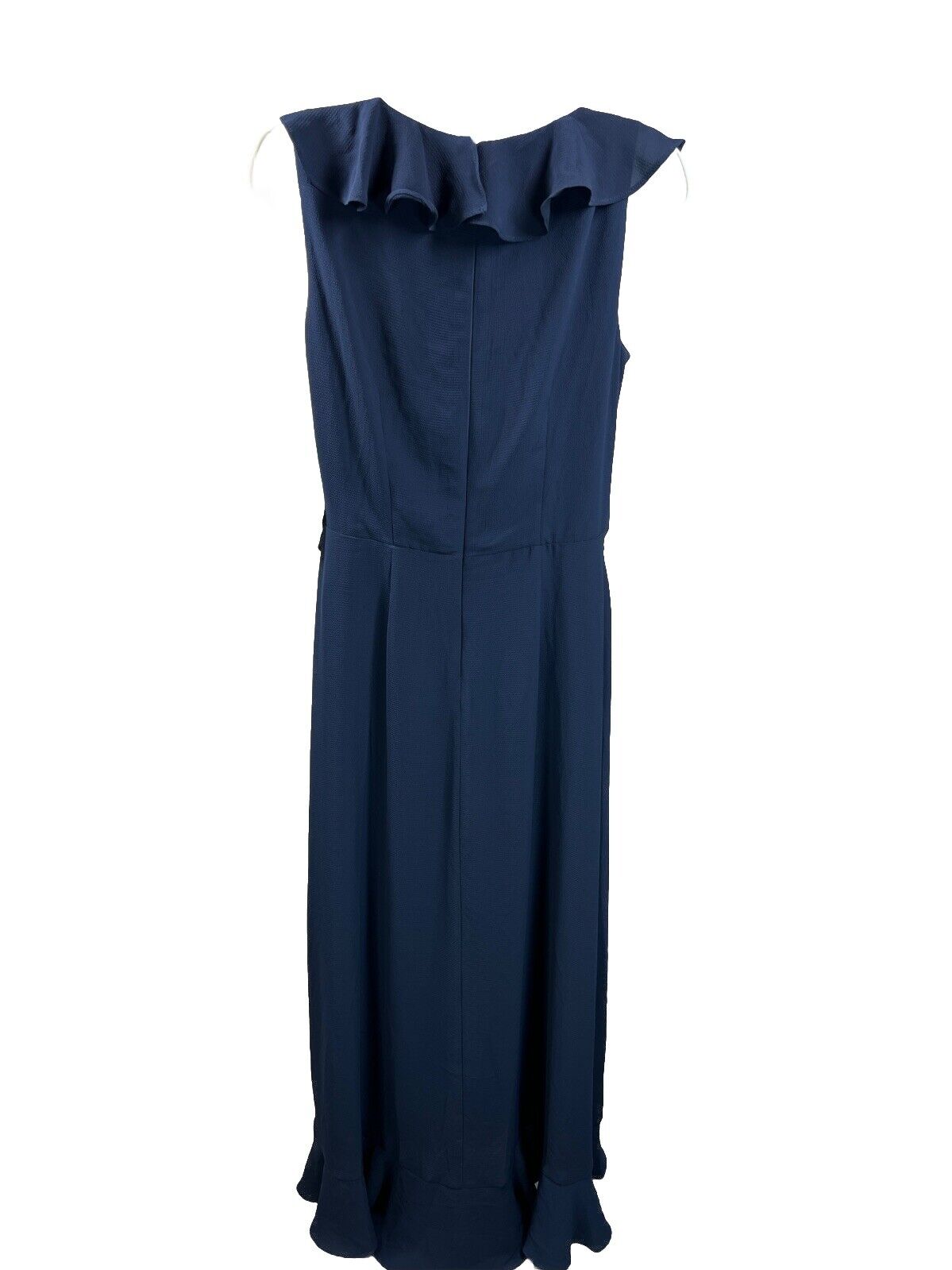 NEW London Times Women's Navy Blue Ruffle Faux Wrap Dress - 6