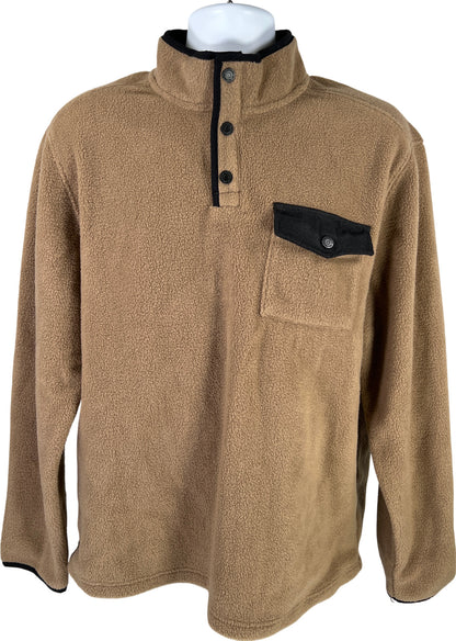 Telluride Men’s Brown Long Sleeve 1/4 Snap Pullover Fleece Jacket - XL