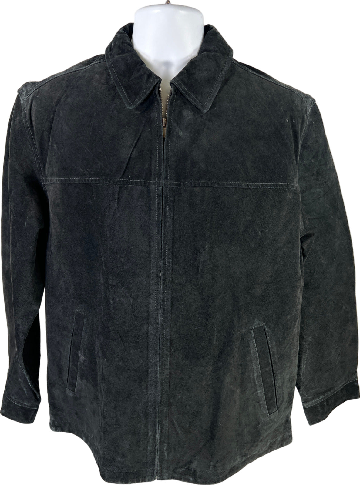 NEW Axcess Men’s Black Genuine Suede Full Zip Basic Jacket - M