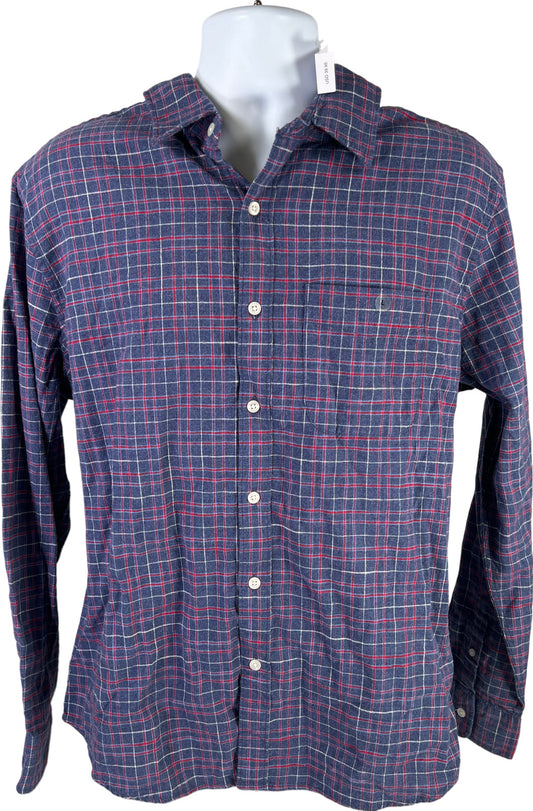 NEW American Eagle Men’s Blue/Red Plaid Button Up Flannel Shirt - L