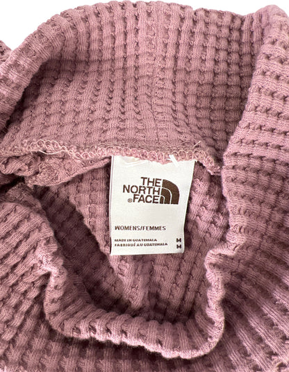 The North Face Women’s Pink Mock Neck Chabot Waffle Knit Sweater - M