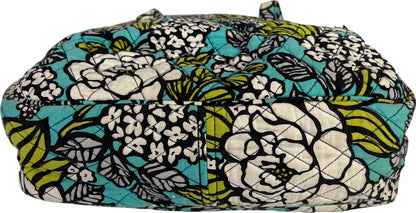 Vera Bradley Blue Island Blooms Zip Close Shoulder Bag Purse