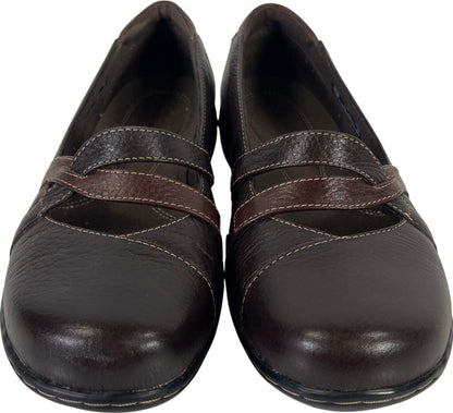 Clarks Women’s Brown Leather Sixty Cruise Mary Jane Flats Shoes - 8.5 M