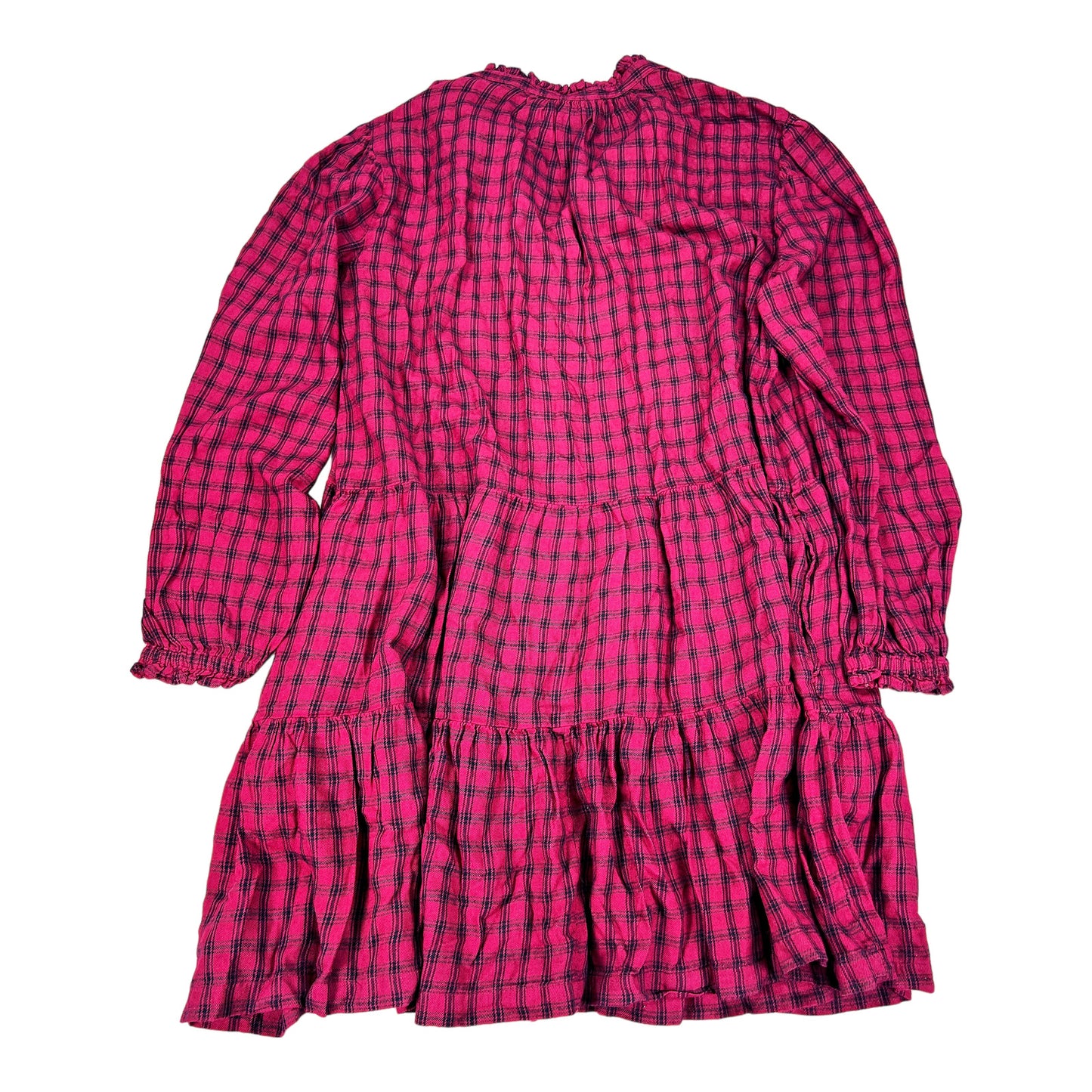 NEW Gap Women’s Burgundy Plaid Tiered Flannel Shirt Dress - L