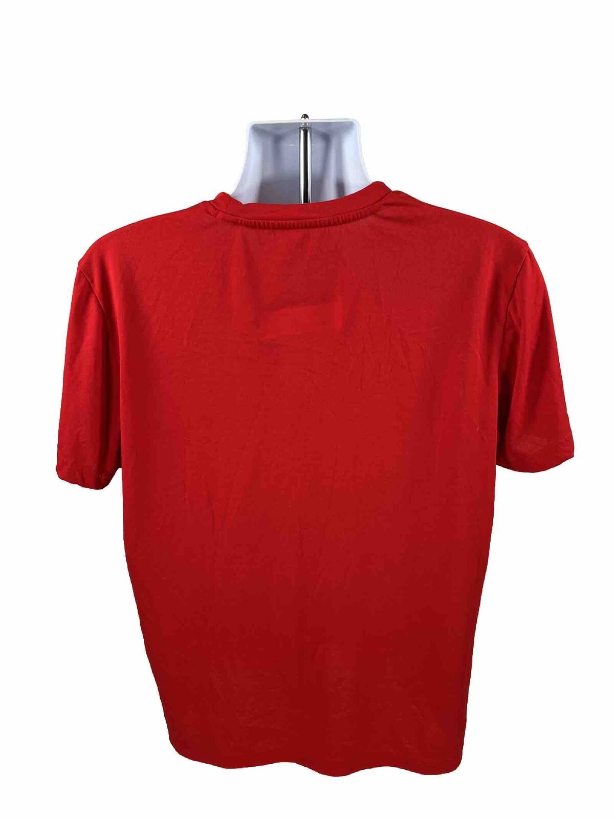 Adidas Men's Red Short Sleeve Climalite Polyester Athletic Shirt - L