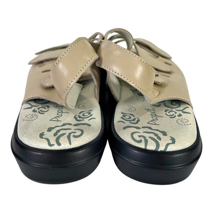 Proper Women’s Ivory/Bone Leather Slingback Sandals - 11 X2E