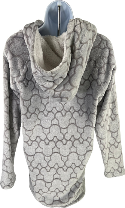 Disney Women’s Gray Mickey Plush Sherpa Hoodie Sweatshirt - S