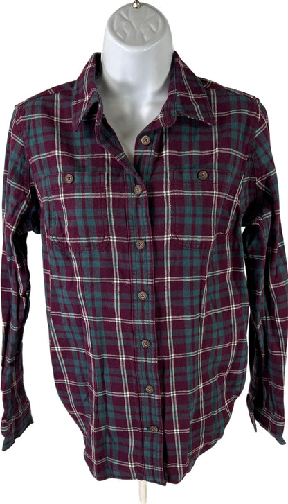 Duluth Trading Co Women’s Purple Plaid Button Up Flannel Shirt - XS