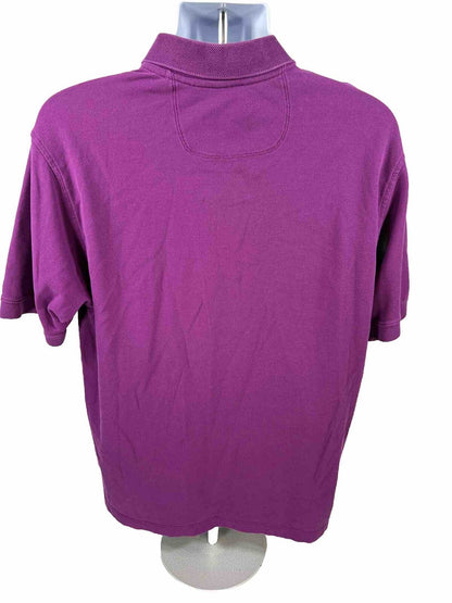 Tommy Bahama Men's Purple Pique Short Sleeve Cotton Polo Shirt - L