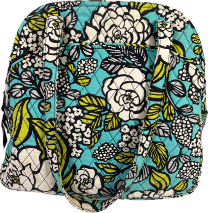 Vera Bradley Blue Island Blooms Zip Close Shoulder Bag Purse