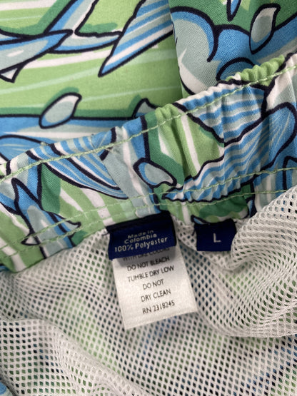 Vineyard Vines Men’s Green Flying Fish Mesh Lined Swim Shorts - L