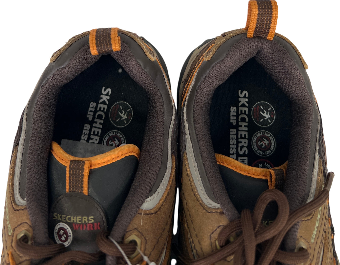 NEW Skechers for Work Men’s Brown Slip Resistant Safety Toe Sneakers - 11