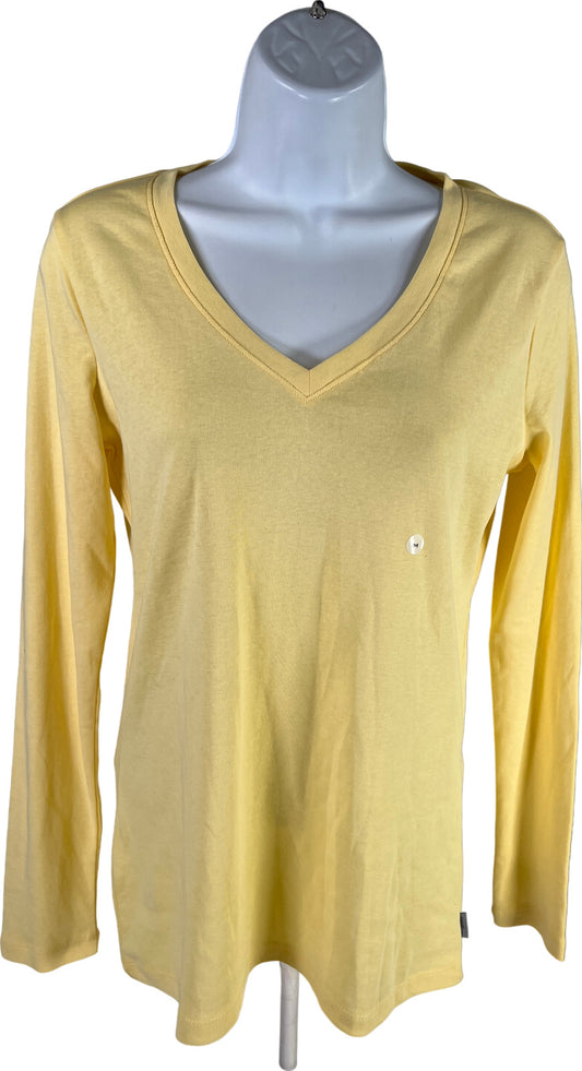 NEW Eddie Bauer Women’s Yellow Long Sleeve V-Neck T-Shirt - M