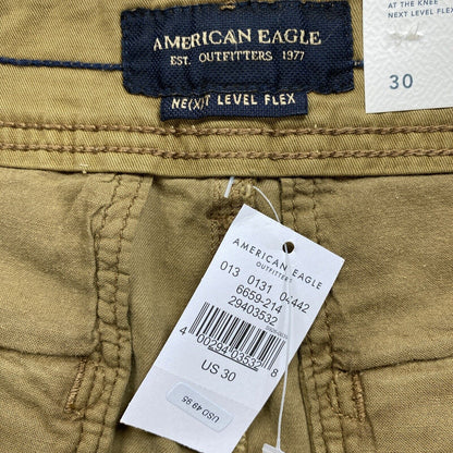 NEW American Eagle Men's Beige Next Level Flex Cargo Shorts - 30