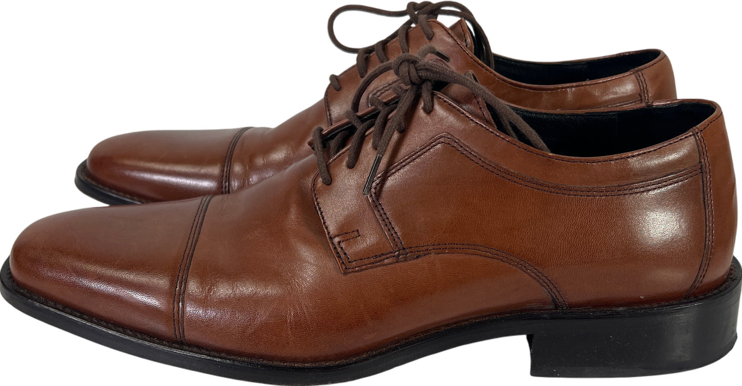 Johnston and Murphy Men’s Brown Leather Landon Cap Toe Oxford Dress Shoes