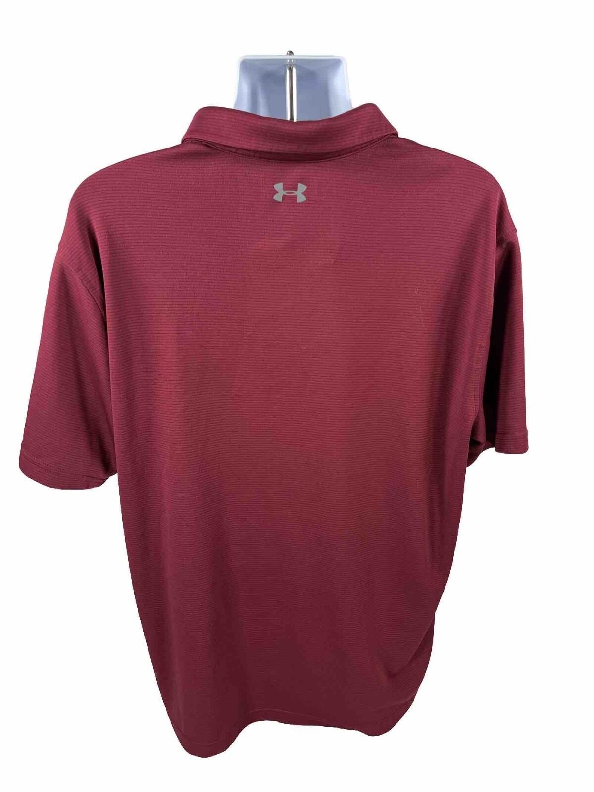 Under Armour Men's Red Burgundy HeatGear Short Sleeve Polo Shirt - 2XL