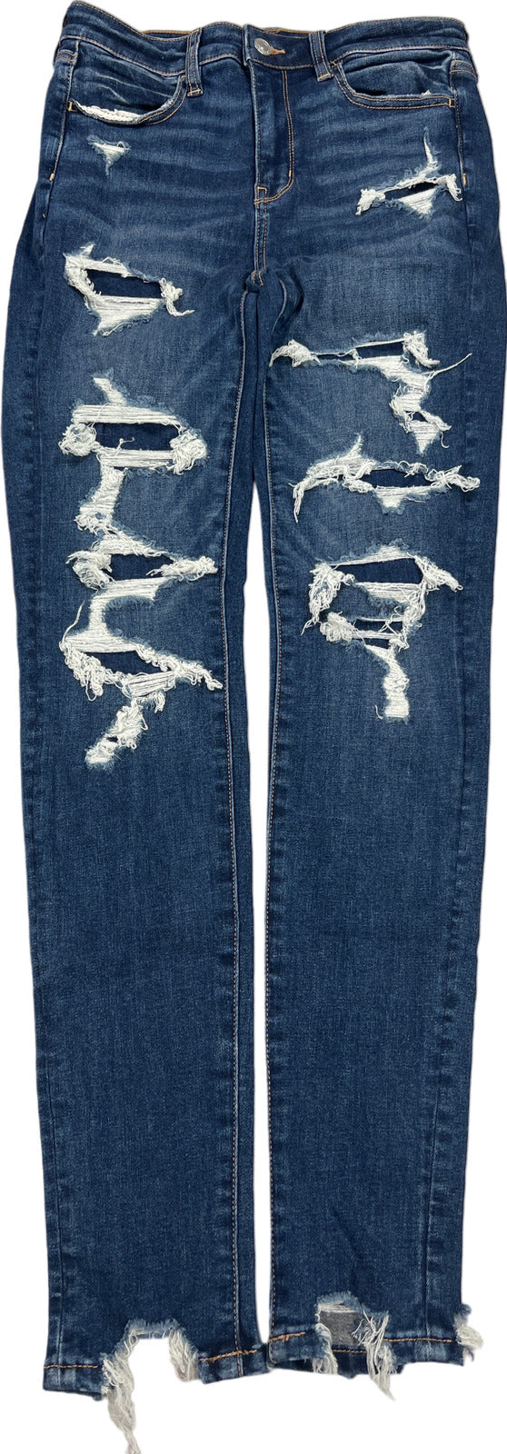 NEW America Eagle Womens Dark Wash Next Level Stretch Distressed Jegging Jeans-4