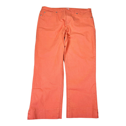 Tribal Jeans Women’s Coral Orange Crop Straight Stretch Pull On Pants - 14