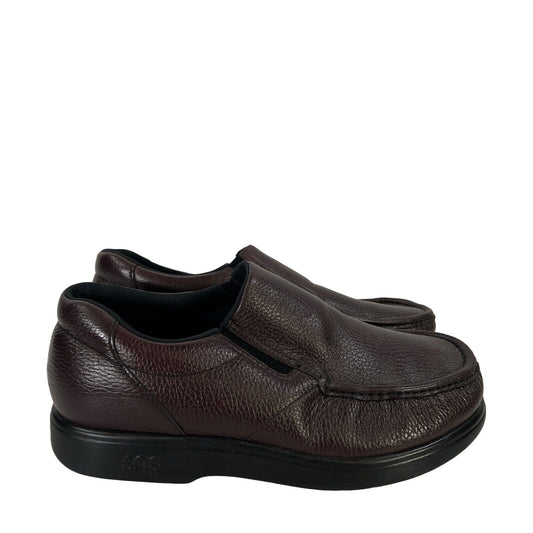 SAS Men's Brown Leather Comfort Loafers - 10.5 WW Wide