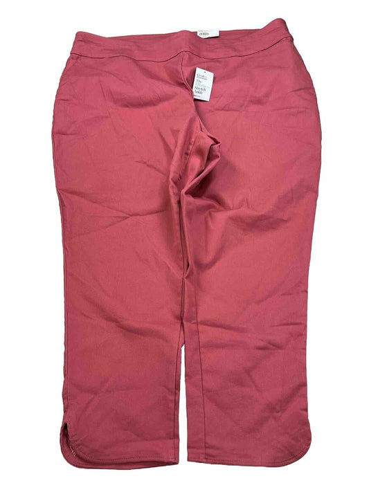 NEW Croft and Barrow Women's Pink Watermelon Stretch Ankle Pants - 24W