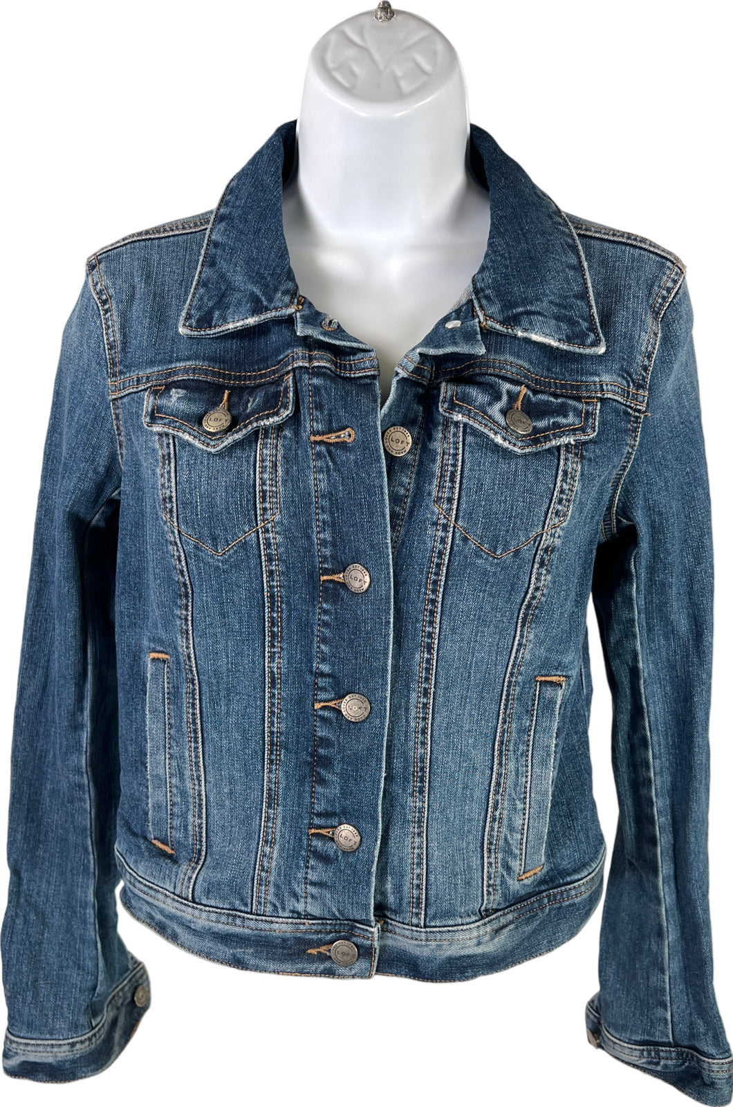 LOFT Women’s Dark Wash Denim Jean Jacket - XS