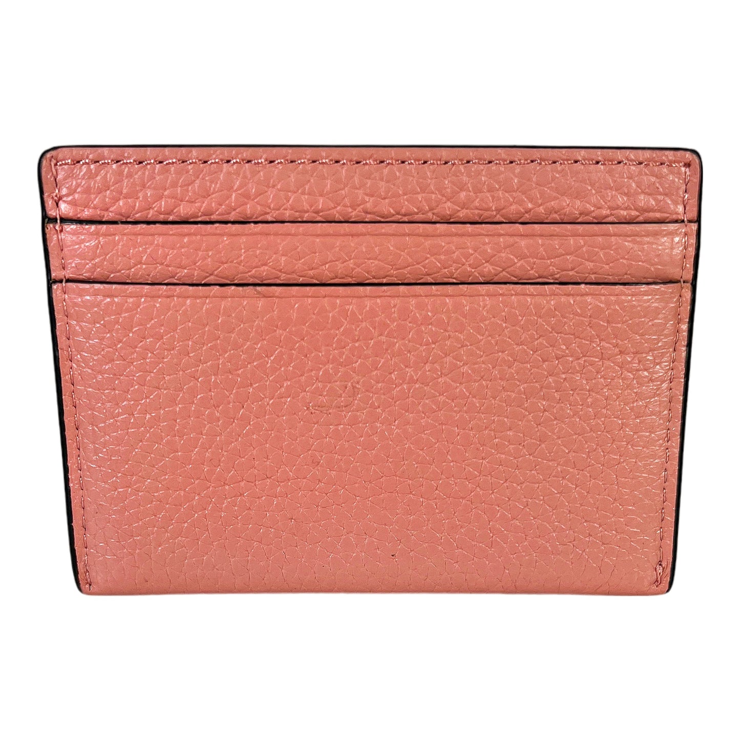 Michael Kors Women’s Pink Leather Reed Logo Card Case Wallet