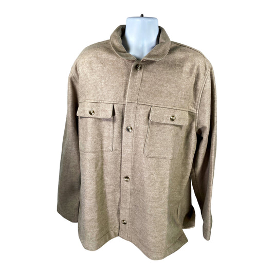 NEW Gap Men’s Beige Wool Blend Button Up Shirt Jacket - XXL