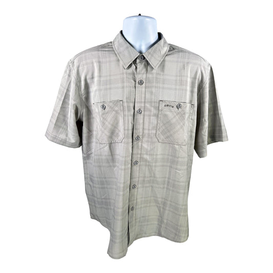 Orvis Men’s Gray Short Sleeve Button Up Shirt - L