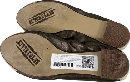 Seychelles Women’s Bronze/Cream Leather Slip On Ballet Flats - 8