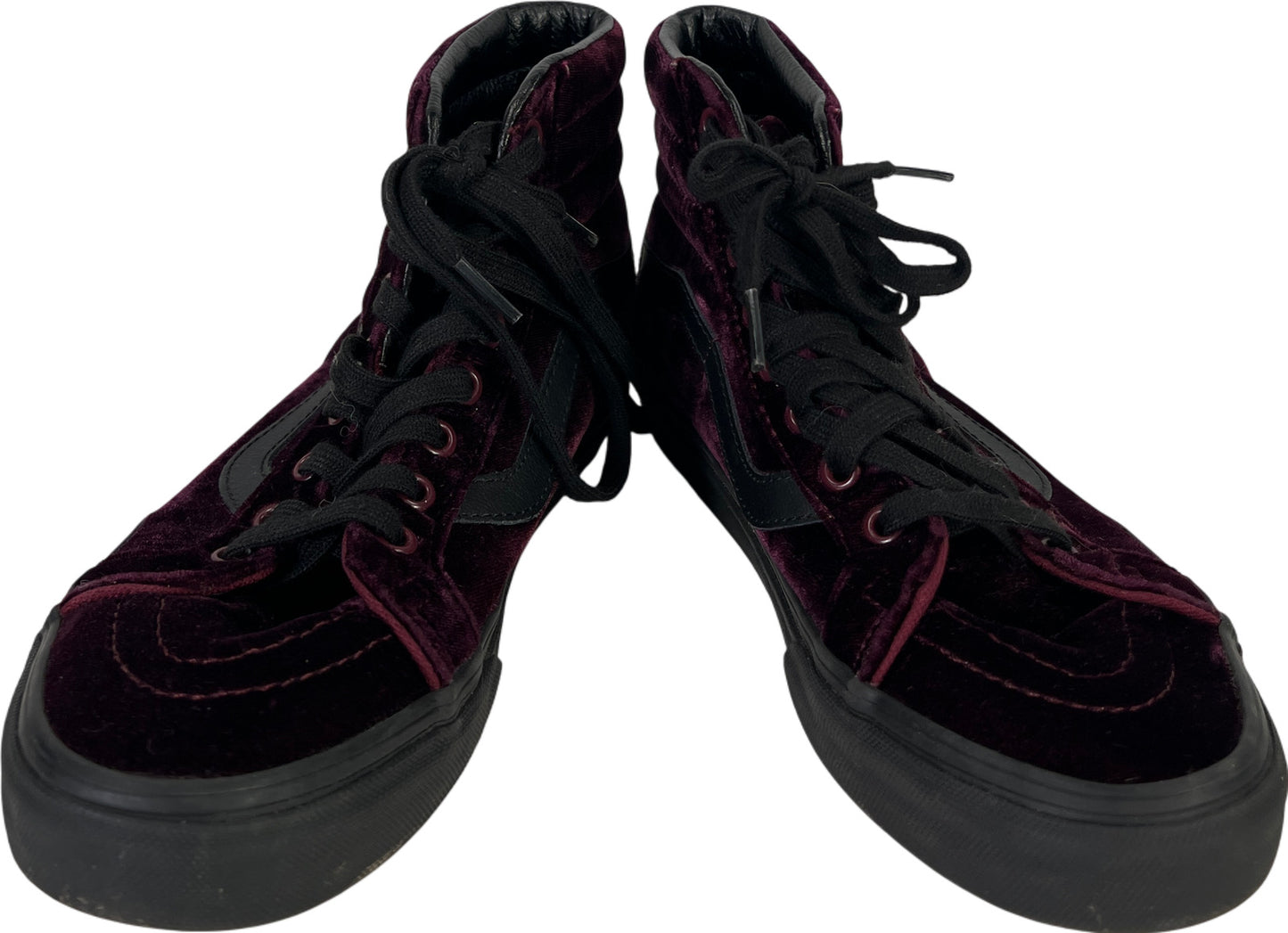 Vans Women’s Dark Purple Crushed Velour/Velvet Hi-Top Lace Up Sneakers - 7.5