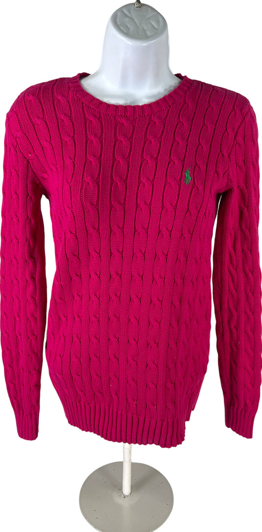 Ralph Lauren Sport Women’s Pink Cable Knit Long Sleeve Sweater - S