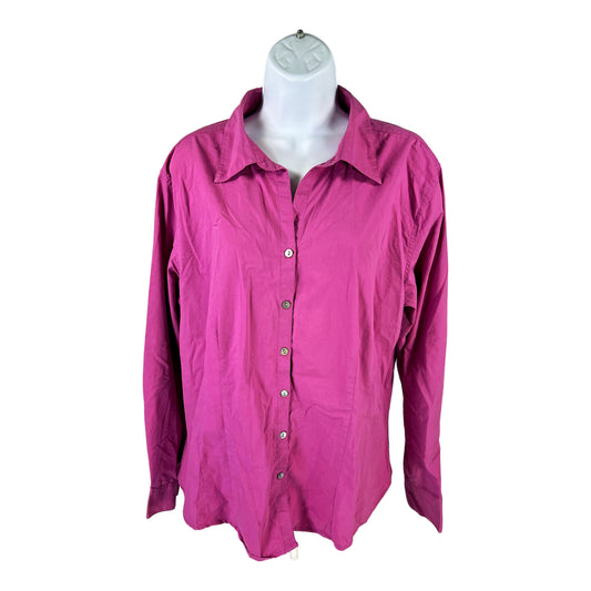 Chico’s Women’s Purple Long Sleeve Button Up Top - 3/US XL