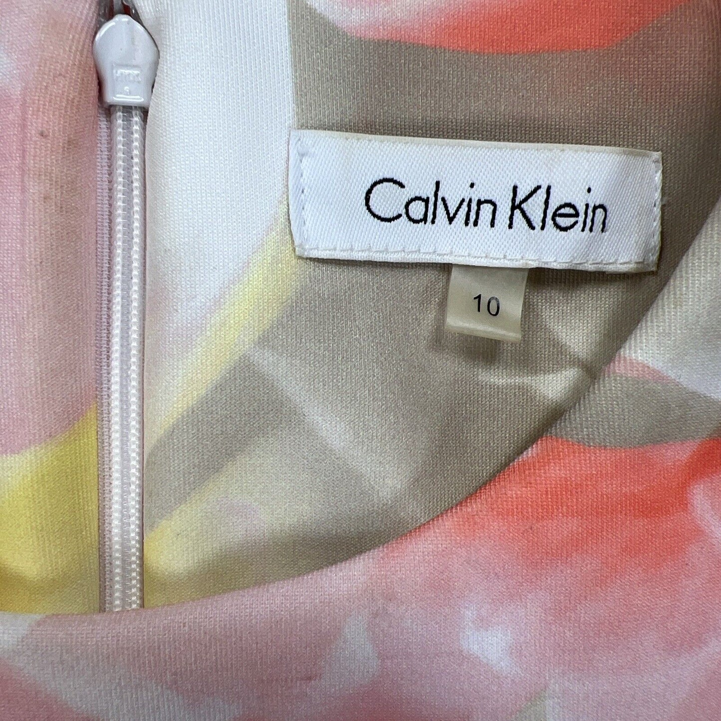 Calvin Klein Women's Multi-Color Large Zipper Accent Sheath Dress - 10