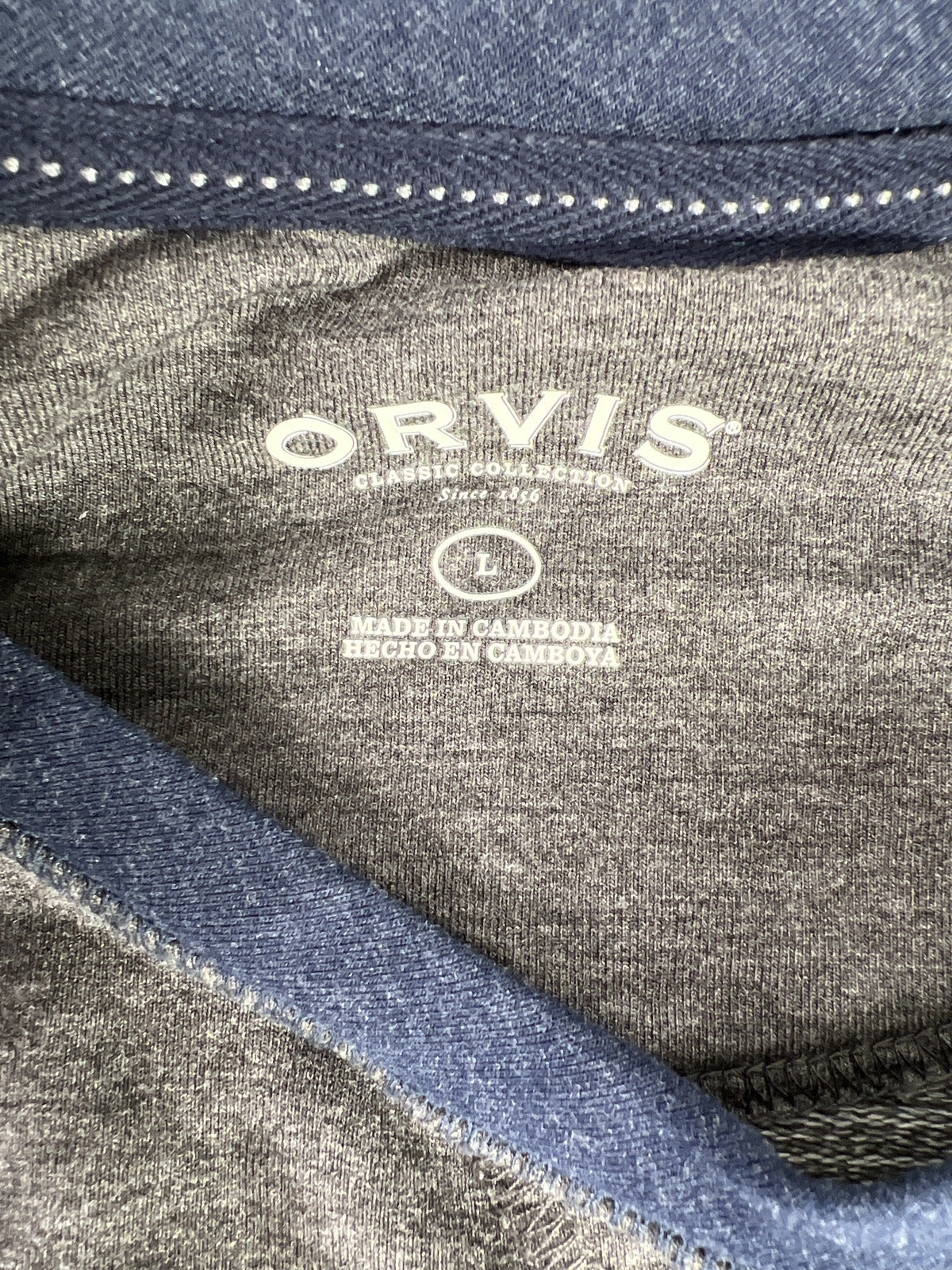 Orivs Men’s Gray/Blue Long Sleeve T-Shirt - L