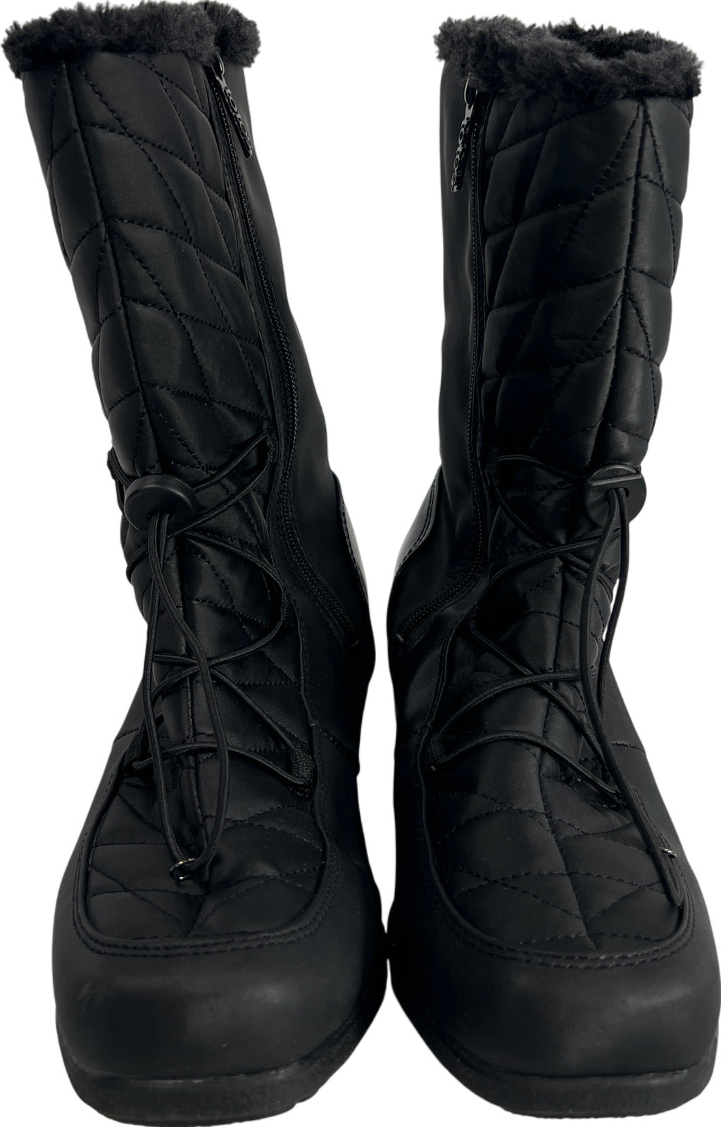 NEW Totes Women’s Black Polly WaterproofFaux Fur Lined Winter Boots - 9