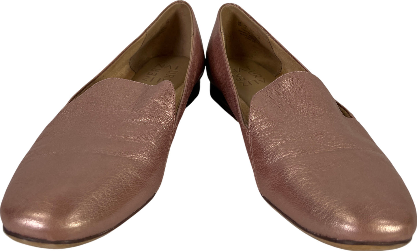 Naturalizer Women’s Pink Metallic Leather Emiline Flat Loafers - 7