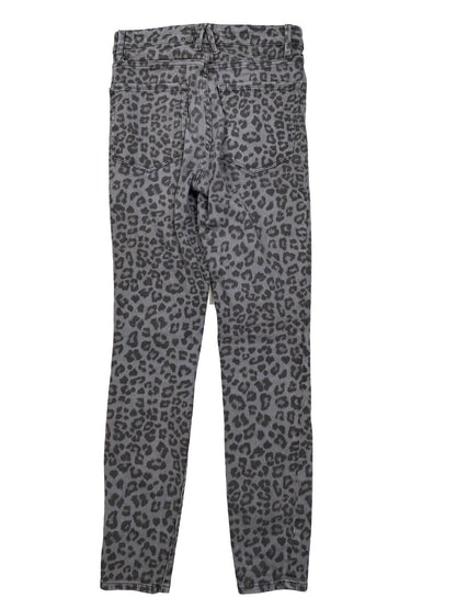 Good American Women's Gray Leopard Print Stretch Skinny Jeans - 2/26