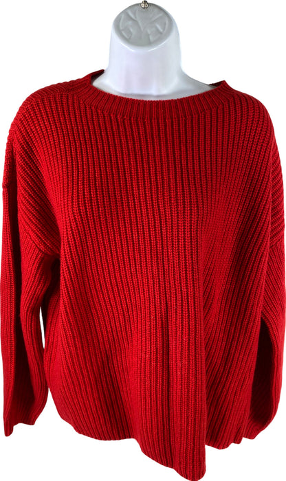 Eileen Fisher Women’s Red Long Sleeve Chunky Knit Sweater - S