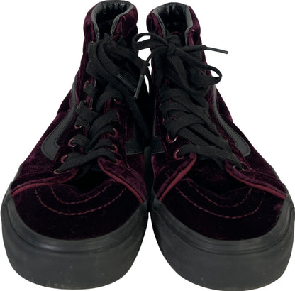 Vans Women’s Dark Purple Crushed Velour/Velvet Hi-Top Lace Up Sneakers - 7.5