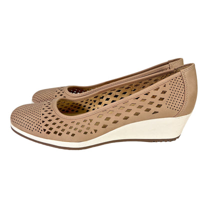 NEW Naturalizer Women’s Brown/Gingersnap Perforated Brian Wedge Heels - 8.5 Wide