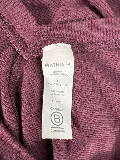 Athleta Women’s Burgundy Nayarit Sleeveless Tie BackTank Top - XL