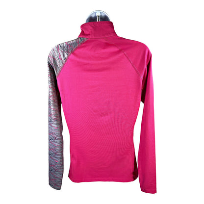 Nike Women’s Pink Pro Combat Dri-Fit 1/4 Zip Fitted Athletic Top - M