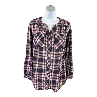 Duluth Trading Women’s Purple Plaid Long Sleeve Flannel Shirt - S