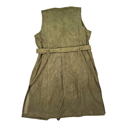 Chico’s Women’s Green Faux Suede Knee Length Vest - 2/US L