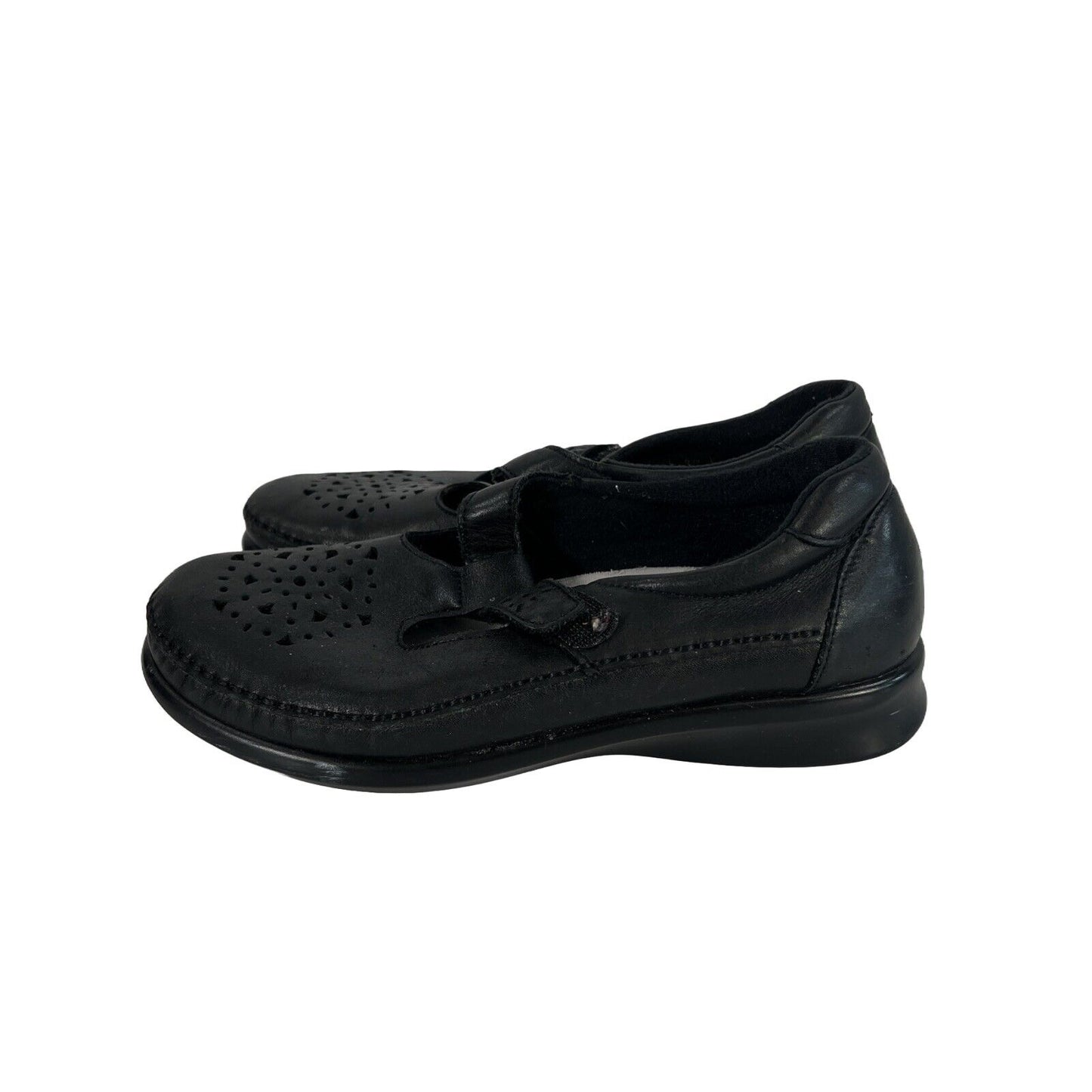 SAS Women's Black Leather Tripad Comfort Shoes - 6.5