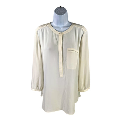 Not Your Daughters Women’s Ivory Semi Sheer Long Sleeve Blouse - L