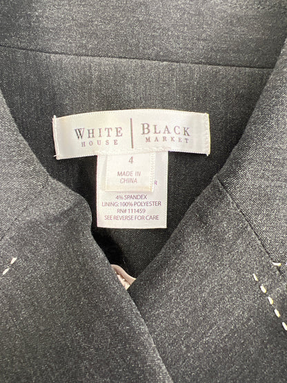 White House Black Market Women’s Charcoal Gray 2-Button Lined Blazer - 4