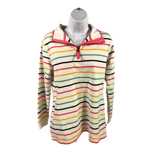 NEW WoolOvers Women’s White/Multi-Color Striped Pullover Sweatshirt - S